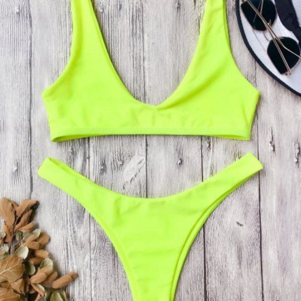 Neon yellow bikini